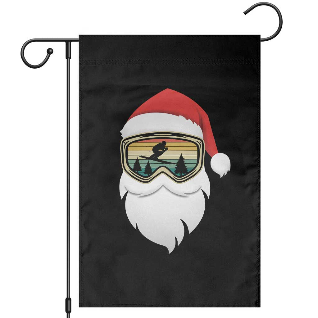 Funny Ski Christmas Winter Sport Skiing Santa Hat Garden Flag - Wonder Print Shop