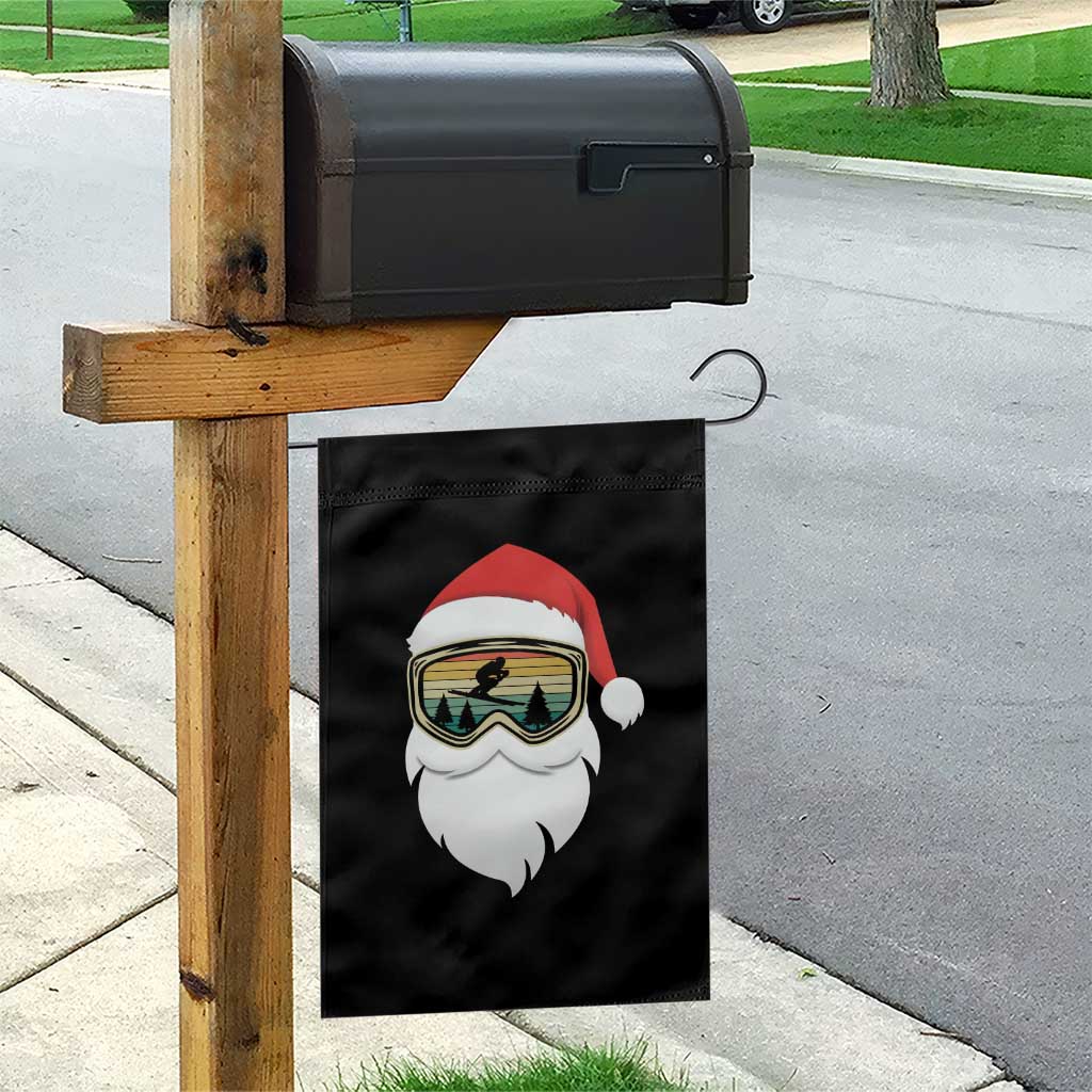 Funny Ski Christmas Winter Sport Skiing Santa Hat Garden Flag - Wonder Print Shop