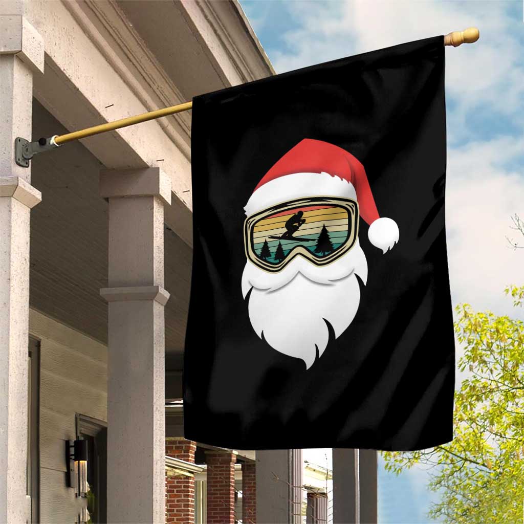 Funny Ski Christmas Winter Sport Skiing Santa Hat Garden Flag - Wonder Print Shop