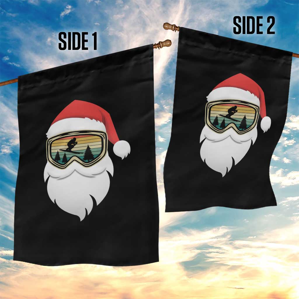 Funny Ski Christmas Winter Sport Skiing Santa Hat Garden Flag - Wonder Print Shop