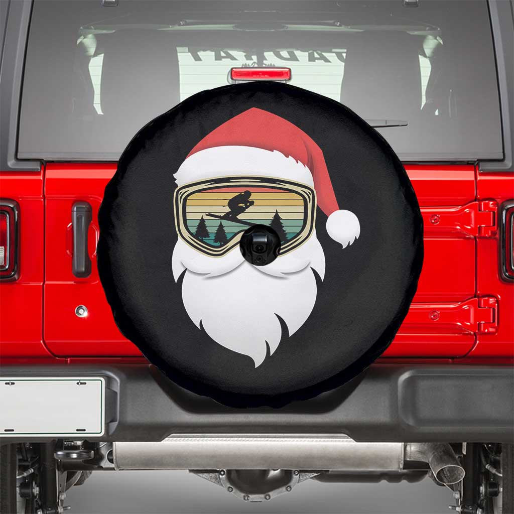 Funny Ski Christmas Winter Sport Skiing Santa Hat Spare Tire Cover - Wonder Print Shop