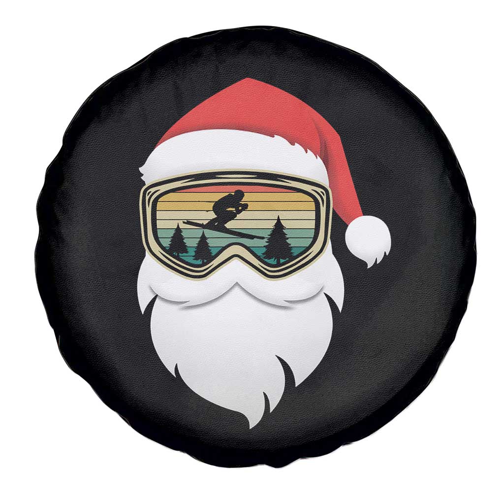 Funny Ski Christmas Winter Sport Skiing Santa Hat Spare Tire Cover - Wonder Print Shop