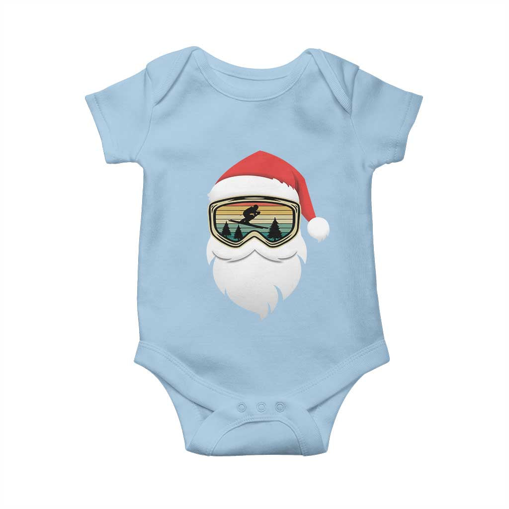 Funny Ski Christmas Winter Sport Skiing Santa Hat Baby Onesie - Wonder Print Shop