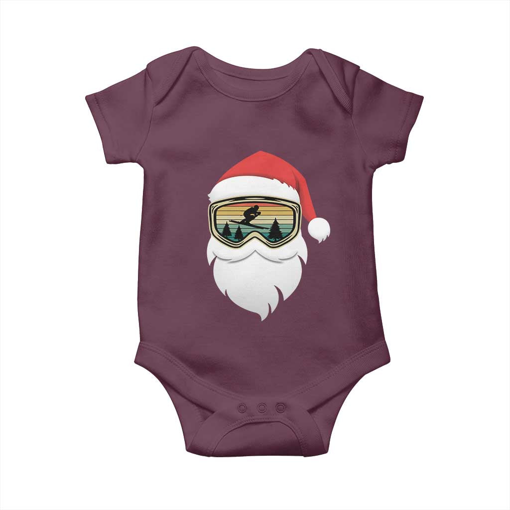 Funny Ski Christmas Winter Sport Skiing Santa Hat Baby Onesie - Wonder Print Shop