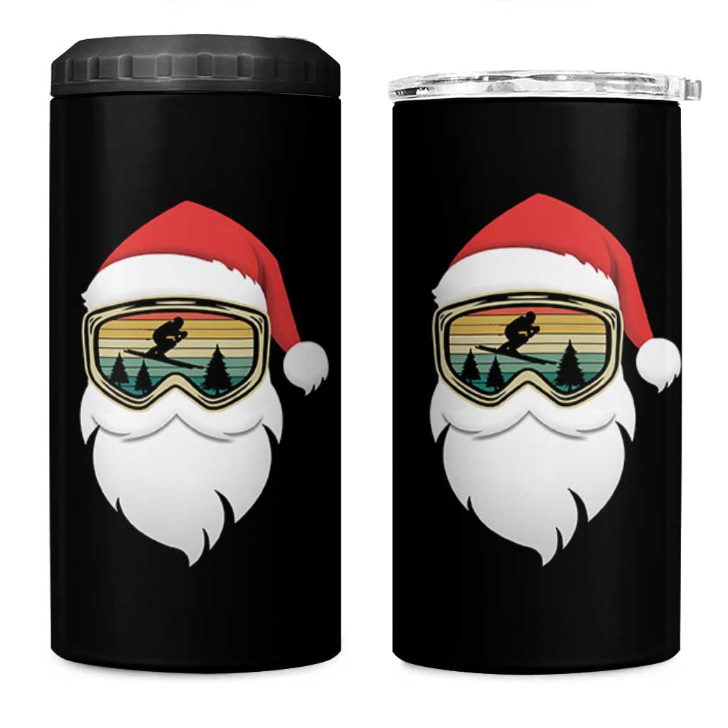 Funny Ski Christmas Winter Sport Skiing Santa Hat 4 in 1 Can Cooler Tumbler - Wonder Print Shop