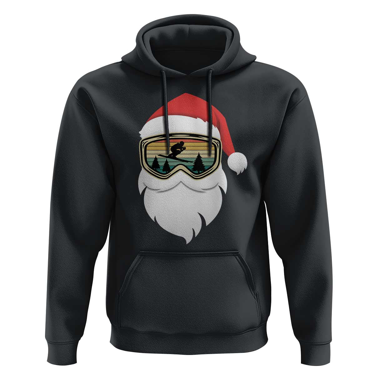 Funny Ski Christmas Winter Sport Skiing Santa Hat Hoodie - Wonder Print Shop