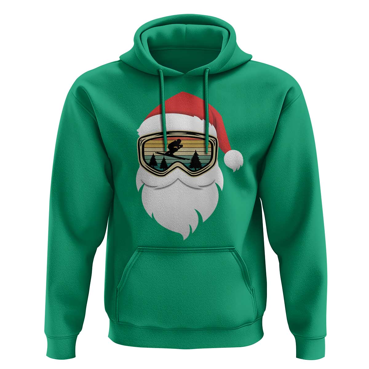 Funny Ski Christmas Winter Sport Skiing Santa Hat Hoodie - Wonder Print Shop