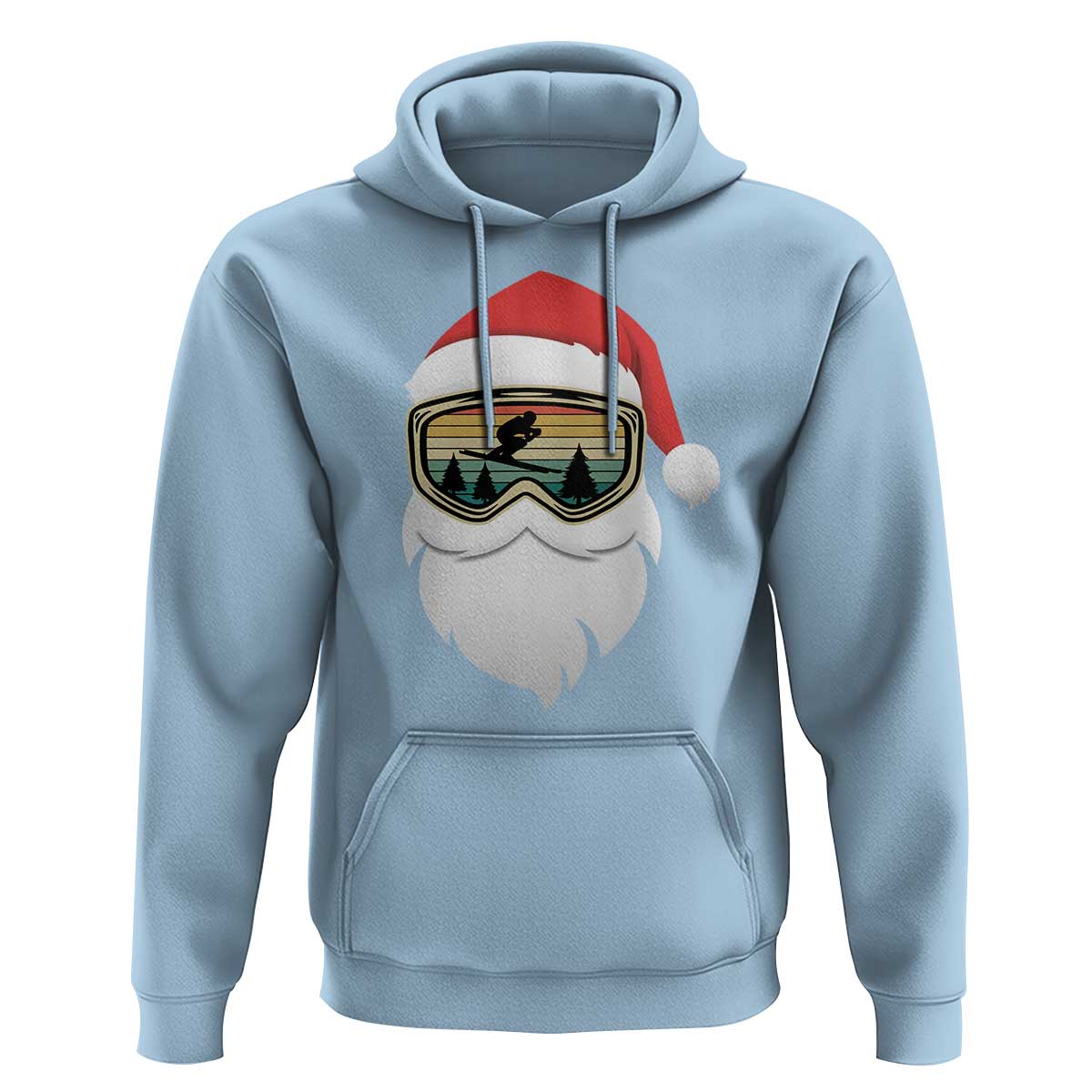 Funny Ski Christmas Winter Sport Skiing Santa Hat Hoodie - Wonder Print Shop