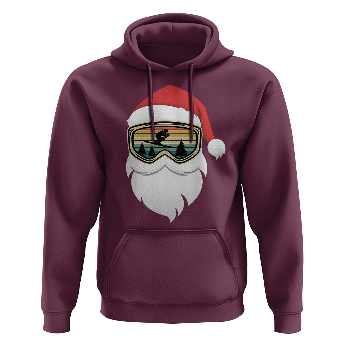 Funny Ski Christmas Winter Sport Skiing Santa Hat Hoodie - Wonder Print Shop
