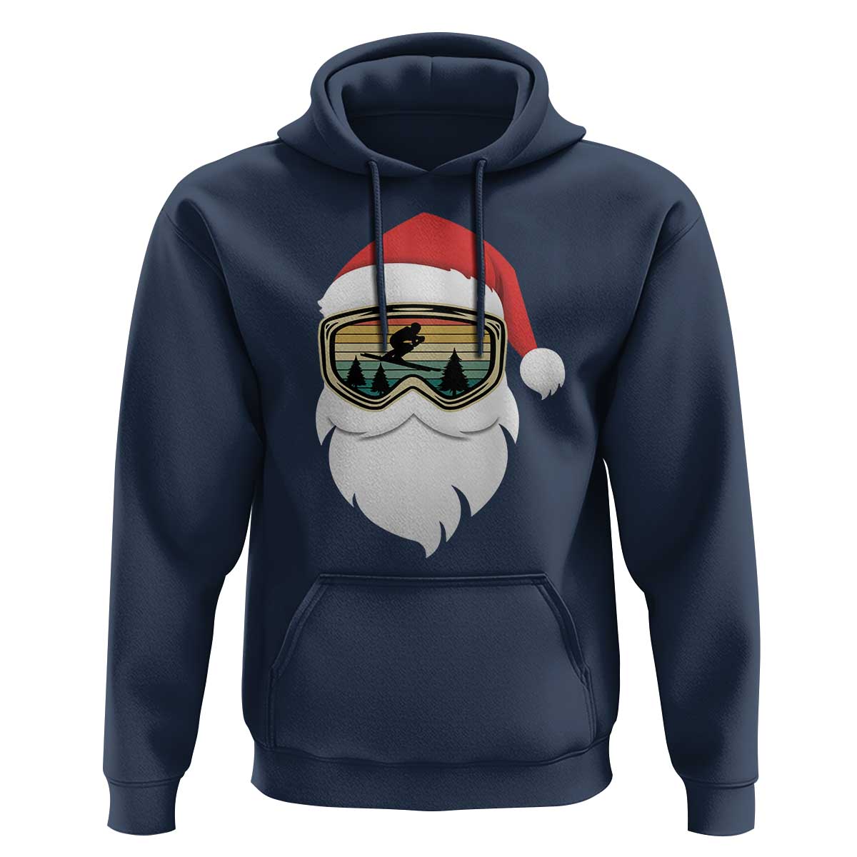 Funny Ski Christmas Winter Sport Skiing Santa Hat Hoodie - Wonder Print Shop