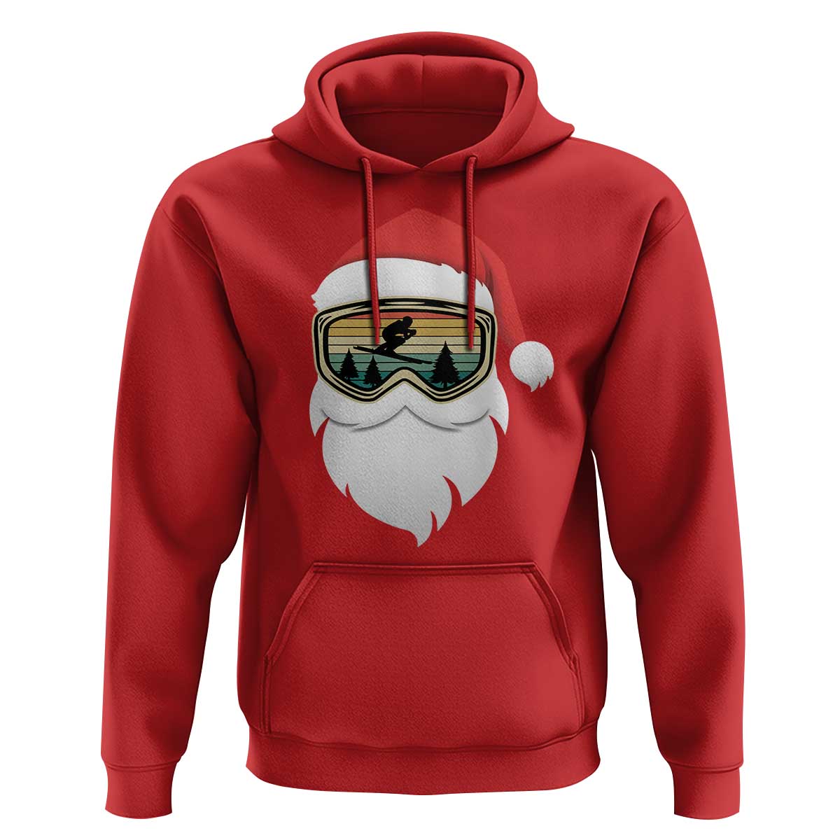 Funny Ski Christmas Winter Sport Skiing Santa Hat Hoodie - Wonder Print Shop