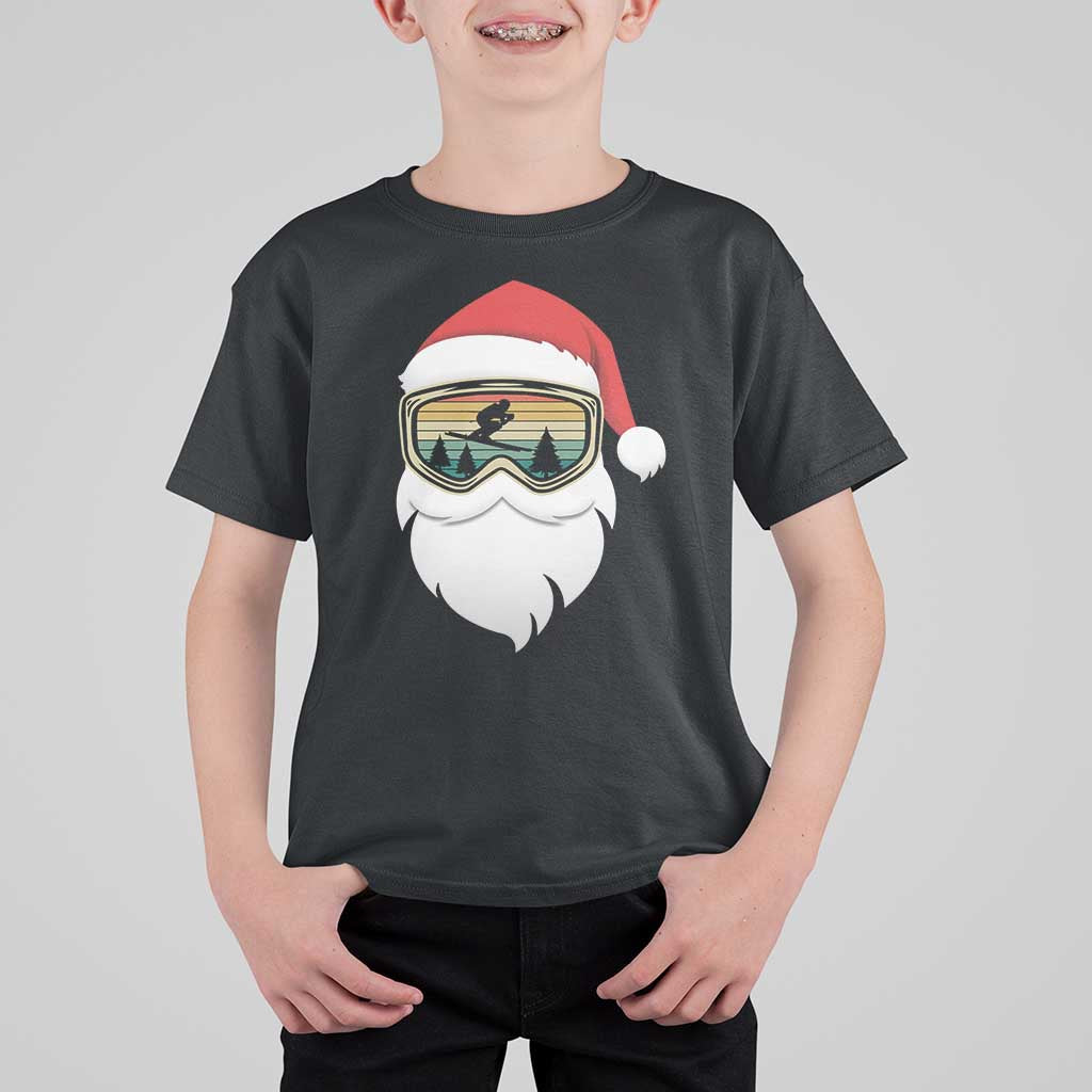 Funny Ski Christmas Winter Sport Skiing Santa Hat T Shirt For Kid - Wonder Print Shop