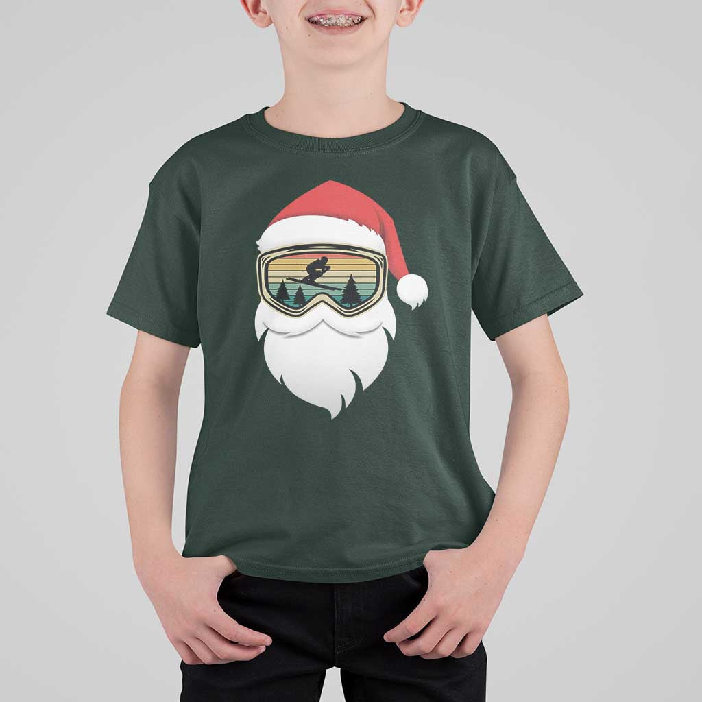 Funny Ski Christmas Winter Sport Skiing Santa Hat T Shirt For Kid - Wonder Print Shop