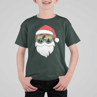 Funny Ski Christmas Winter Sport Skiing Santa Hat T Shirt For Kid - Wonder Print Shop