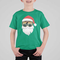 Funny Ski Christmas Winter Sport Skiing Santa Hat T Shirt For Kid - Wonder Print Shop