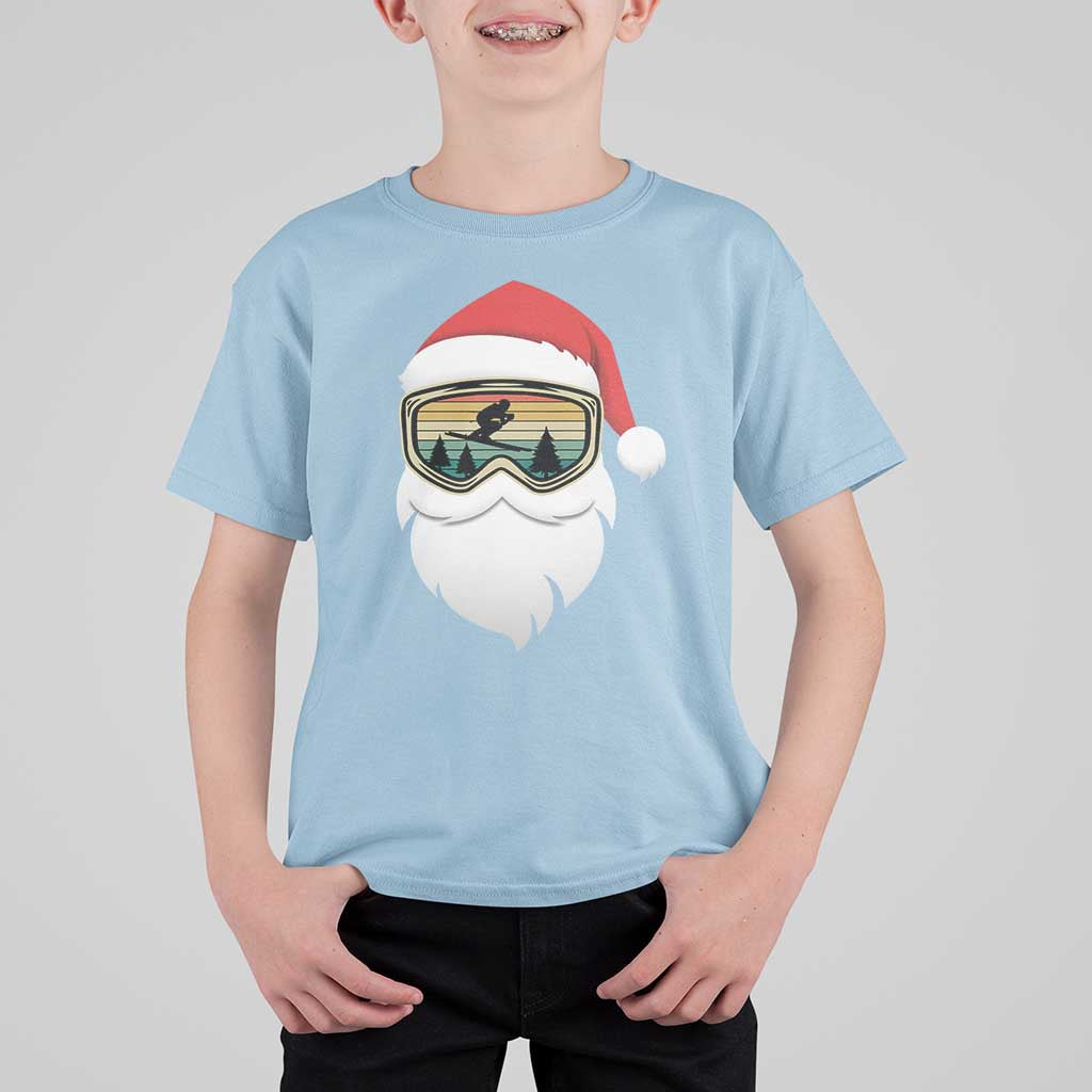 Funny Ski Christmas Winter Sport Skiing Santa Hat T Shirt For Kid - Wonder Print Shop