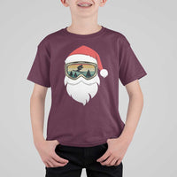 Funny Ski Christmas Winter Sport Skiing Santa Hat T Shirt For Kid - Wonder Print Shop