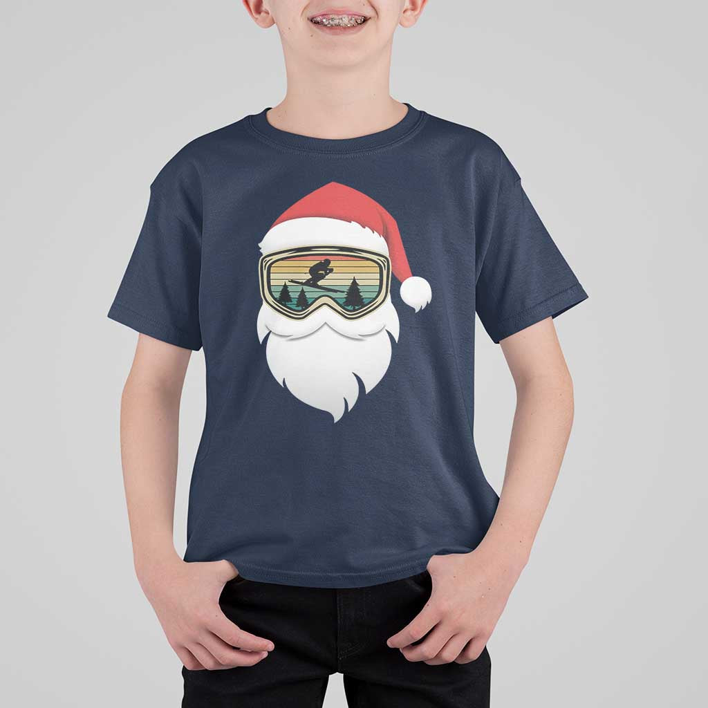 Funny Ski Christmas Winter Sport Skiing Santa Hat T Shirt For Kid - Wonder Print Shop