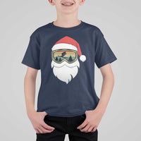Funny Ski Christmas Winter Sport Skiing Santa Hat T Shirt For Kid - Wonder Print Shop