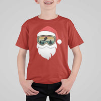 Funny Ski Christmas Winter Sport Skiing Santa Hat T Shirt For Kid - Wonder Print Shop