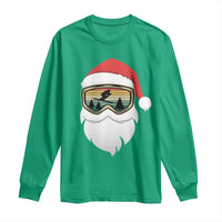 Funny Ski Christmas Winter Sport Skiing Santa Hat Long Sleeve Shirt - Wonder Print Shop