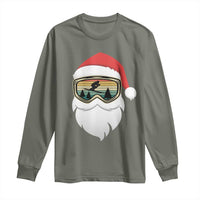 Funny Ski Christmas Winter Sport Skiing Santa Hat Long Sleeve Shirt - Wonder Print Shop