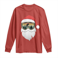 Funny Ski Christmas Winter Sport Skiing Santa Hat Long Sleeve Shirt - Wonder Print Shop