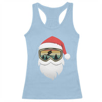 Funny Ski Christmas Winter Sport Skiing Santa Hat Racerback Tank Top - Wonder Print Shop
