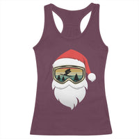 Funny Ski Christmas Winter Sport Skiing Santa Hat Racerback Tank Top - Wonder Print Shop