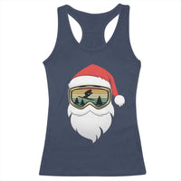 Funny Ski Christmas Winter Sport Skiing Santa Hat Racerback Tank Top - Wonder Print Shop