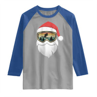 Funny Ski Christmas Winter Sport Skiing Santa Hat Raglan Shirt - Wonder Print Shop