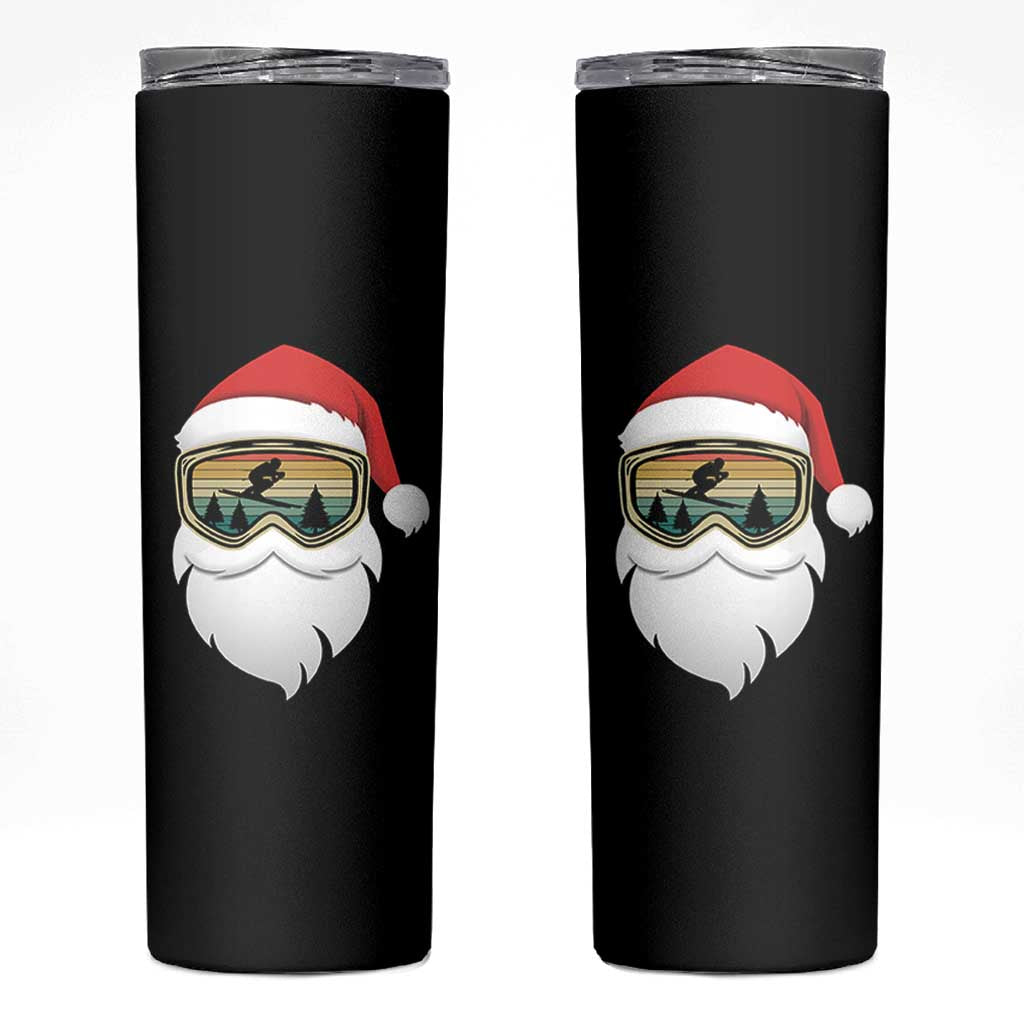 Funny Ski Christmas Winter Sport Skiing Santa Hat Skinny Tumbler - Wonder Print Shop