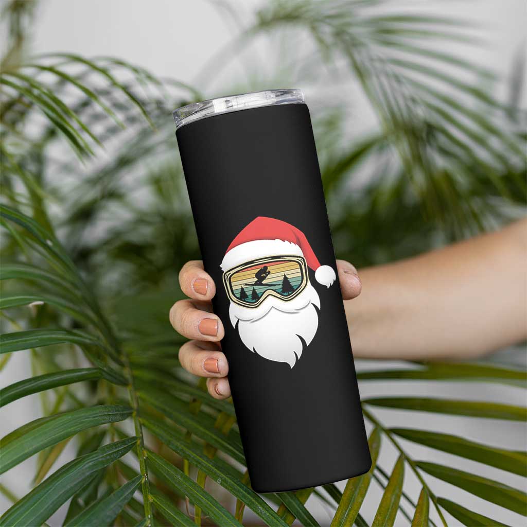 Funny Ski Christmas Winter Sport Skiing Santa Hat Skinny Tumbler - Wonder Print Shop
