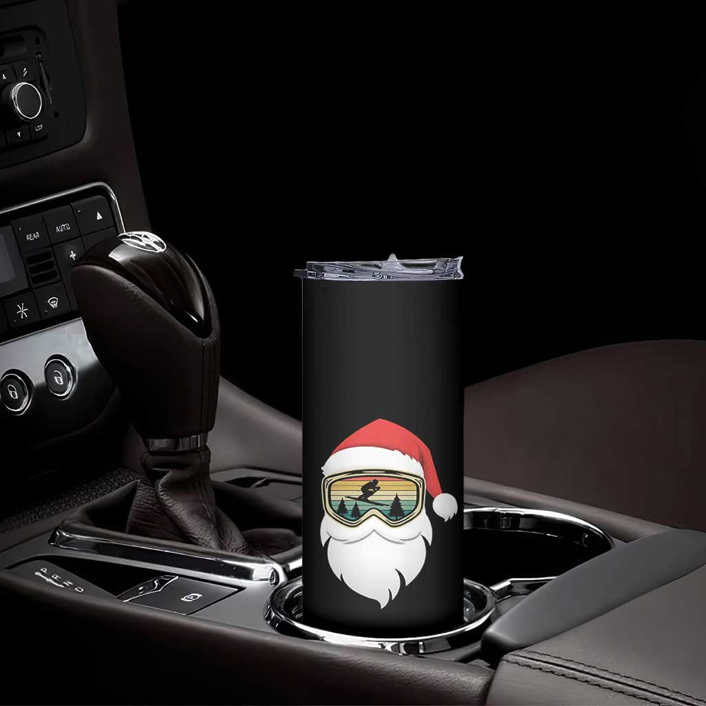 Funny Ski Christmas Winter Sport Skiing Santa Hat Skinny Tumbler - Wonder Print Shop