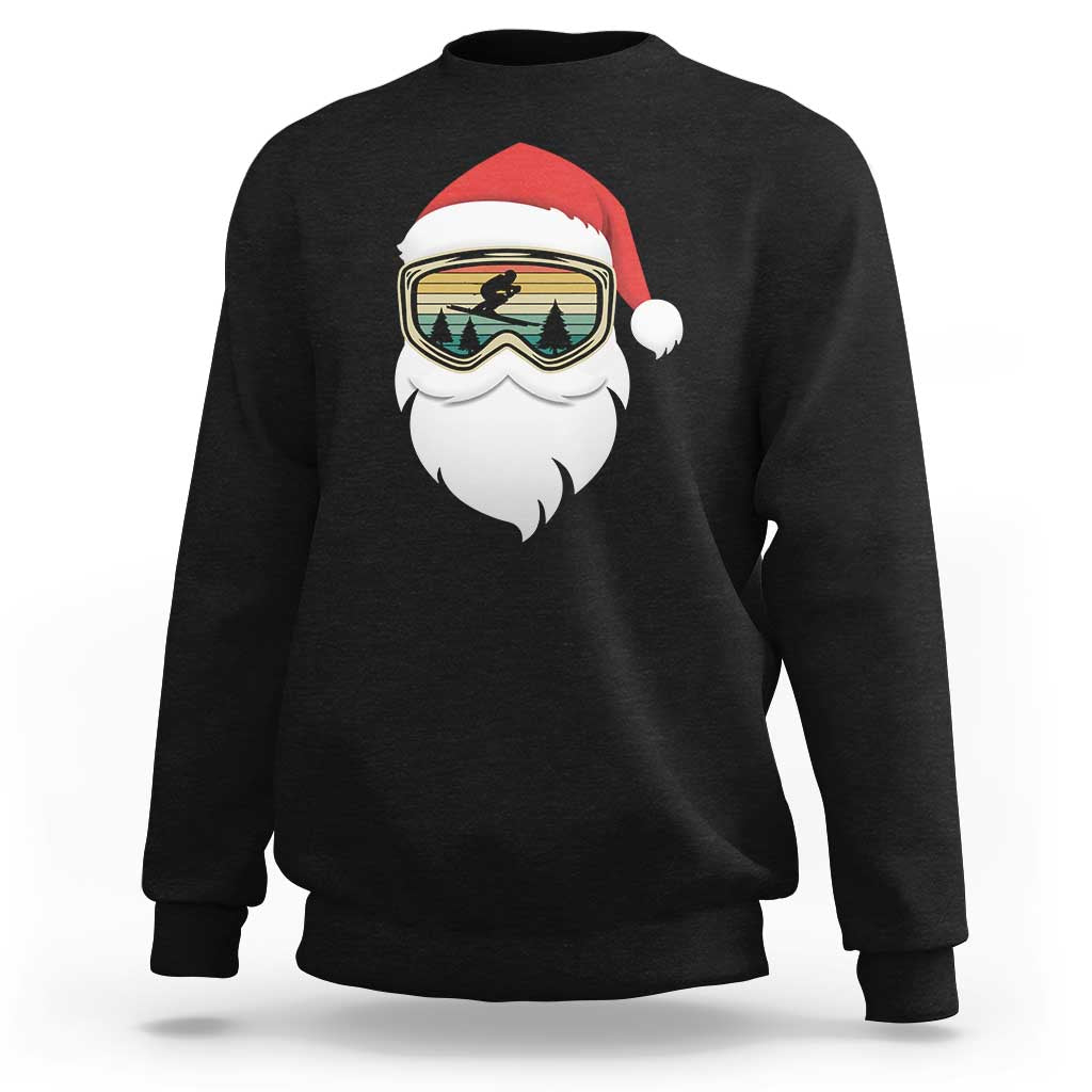 Funny Ski Christmas Winter Sport Skiing Santa Hat Sweatshirt - Wonder Print Shop