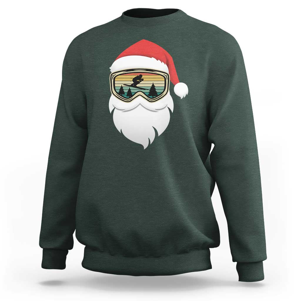 Funny Ski Christmas Winter Sport Skiing Santa Hat Sweatshirt - Wonder Print Shop