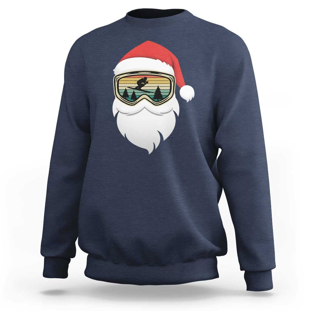 Funny Ski Christmas Winter Sport Skiing Santa Hat Sweatshirt - Wonder Print Shop