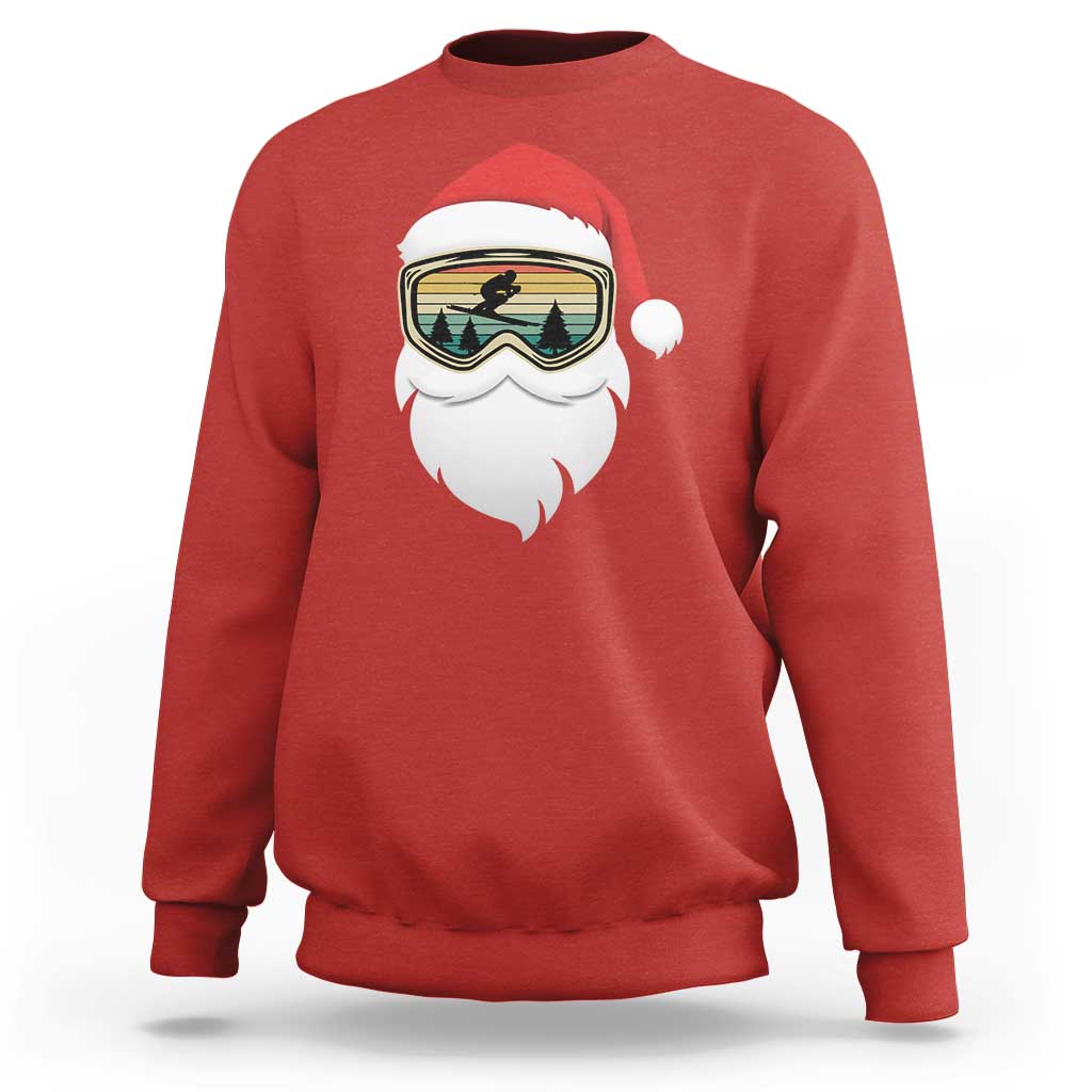 Funny Ski Christmas Winter Sport Skiing Santa Hat Sweatshirt - Wonder Print Shop