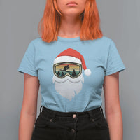 Funny Ski Christmas Winter Sport Skiing Santa Hat T Shirt For Women - Wonder Print Shop