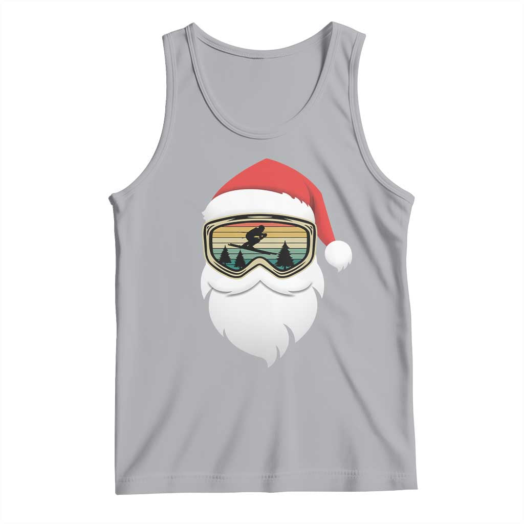 Funny Ski Christmas Winter Sport Skiing Santa Hat Tank Top - Wonder Print Shop