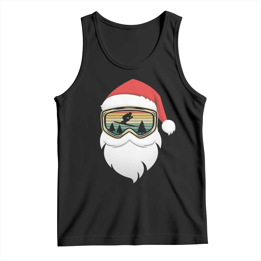 Funny Ski Christmas Winter Sport Skiing Santa Hat Tank Top - Wonder Print Shop
