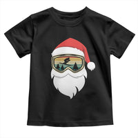 Funny Ski Christmas Winter Sport Skiing Santa Hat Toddler T Shirt - Wonder Print Shop