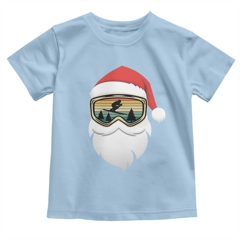 Funny Ski Christmas Winter Sport Skiing Santa Hat Toddler T Shirt - Wonder Print Shop