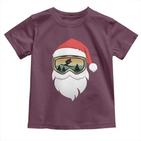 Funny Ski Christmas Winter Sport Skiing Santa Hat Toddler T Shirt - Wonder Print Shop