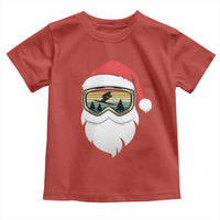 Funny Ski Christmas Winter Sport Skiing Santa Hat Toddler T Shirt - Wonder Print Shop