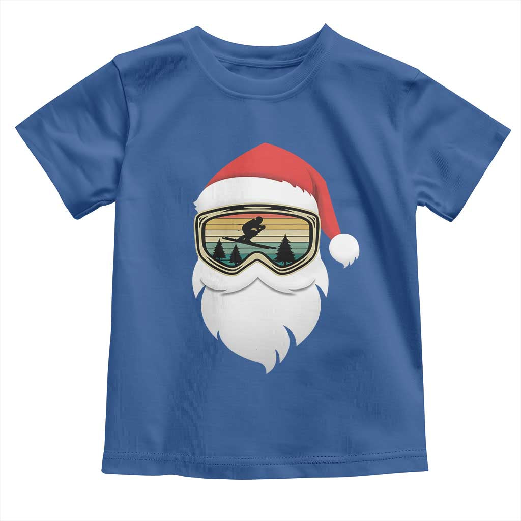 Funny Ski Christmas Winter Sport Skiing Santa Hat Toddler T Shirt - Wonder Print Shop