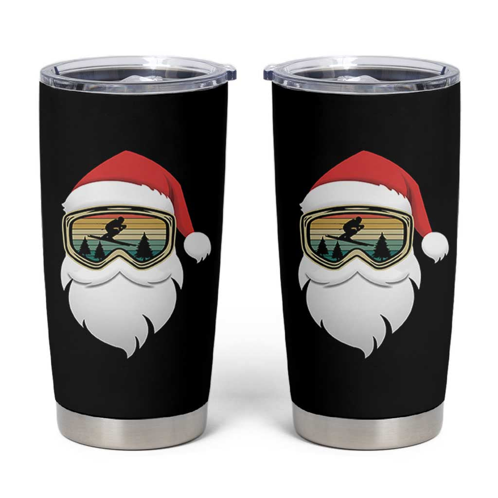 Funny Ski Christmas Winter Sport Skiing Santa Hat Tumbler Cup - Wonder Print Shop