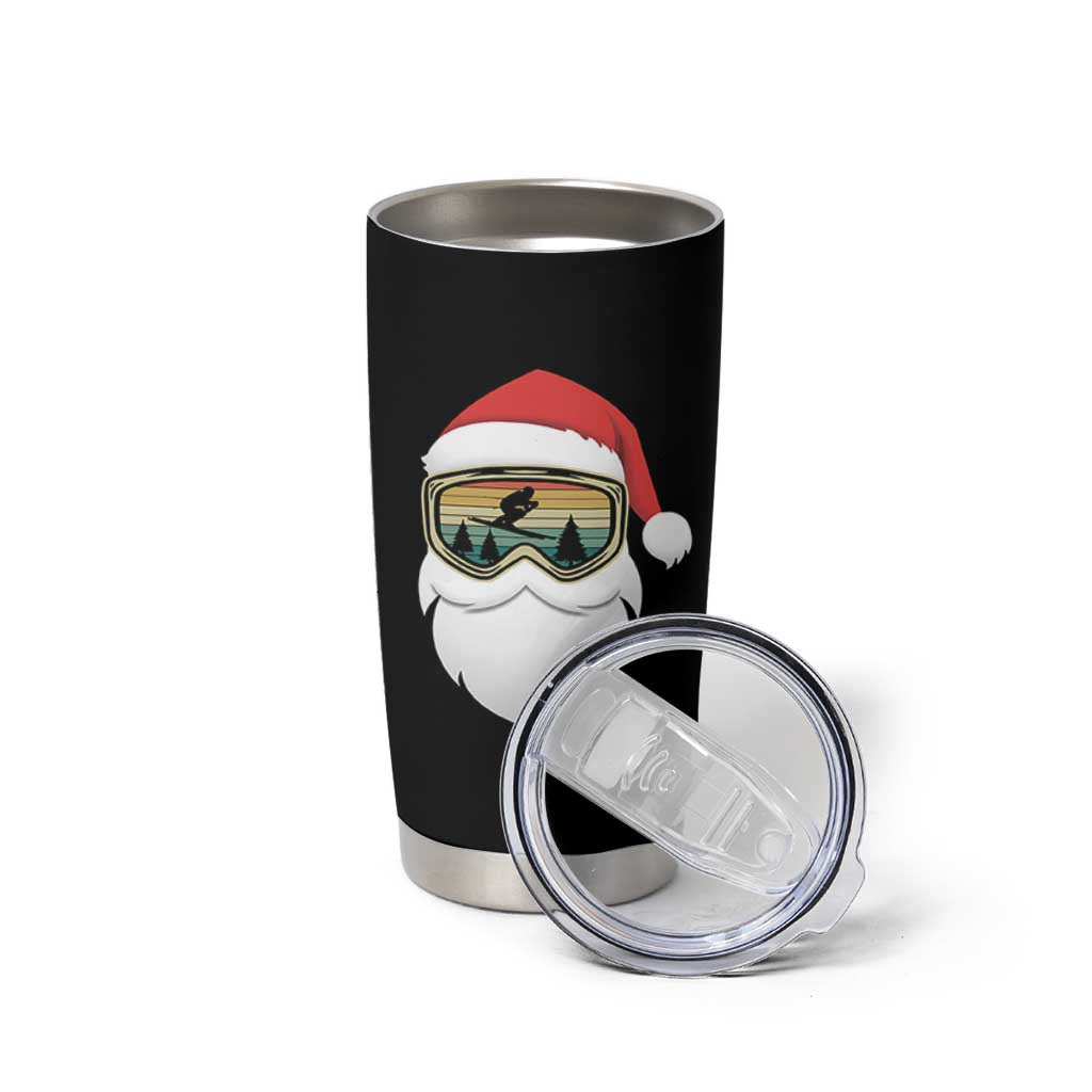 Funny Ski Christmas Winter Sport Skiing Santa Hat Tumbler Cup - Wonder Print Shop