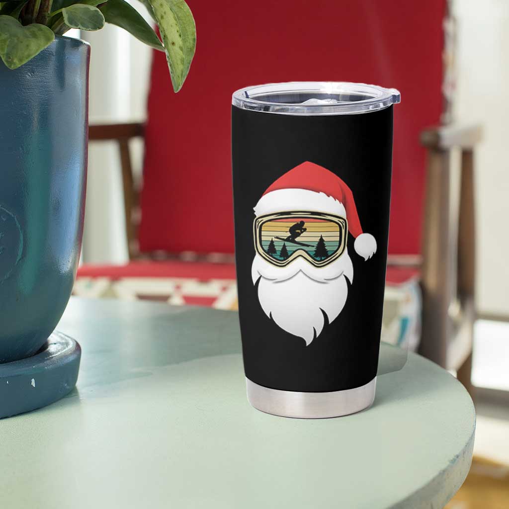 Funny Ski Christmas Winter Sport Skiing Santa Hat Tumbler Cup - Wonder Print Shop