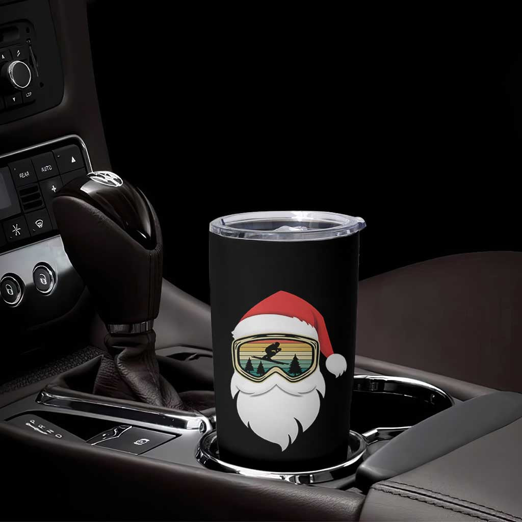 Funny Ski Christmas Winter Sport Skiing Santa Hat Tumbler Cup - Wonder Print Shop